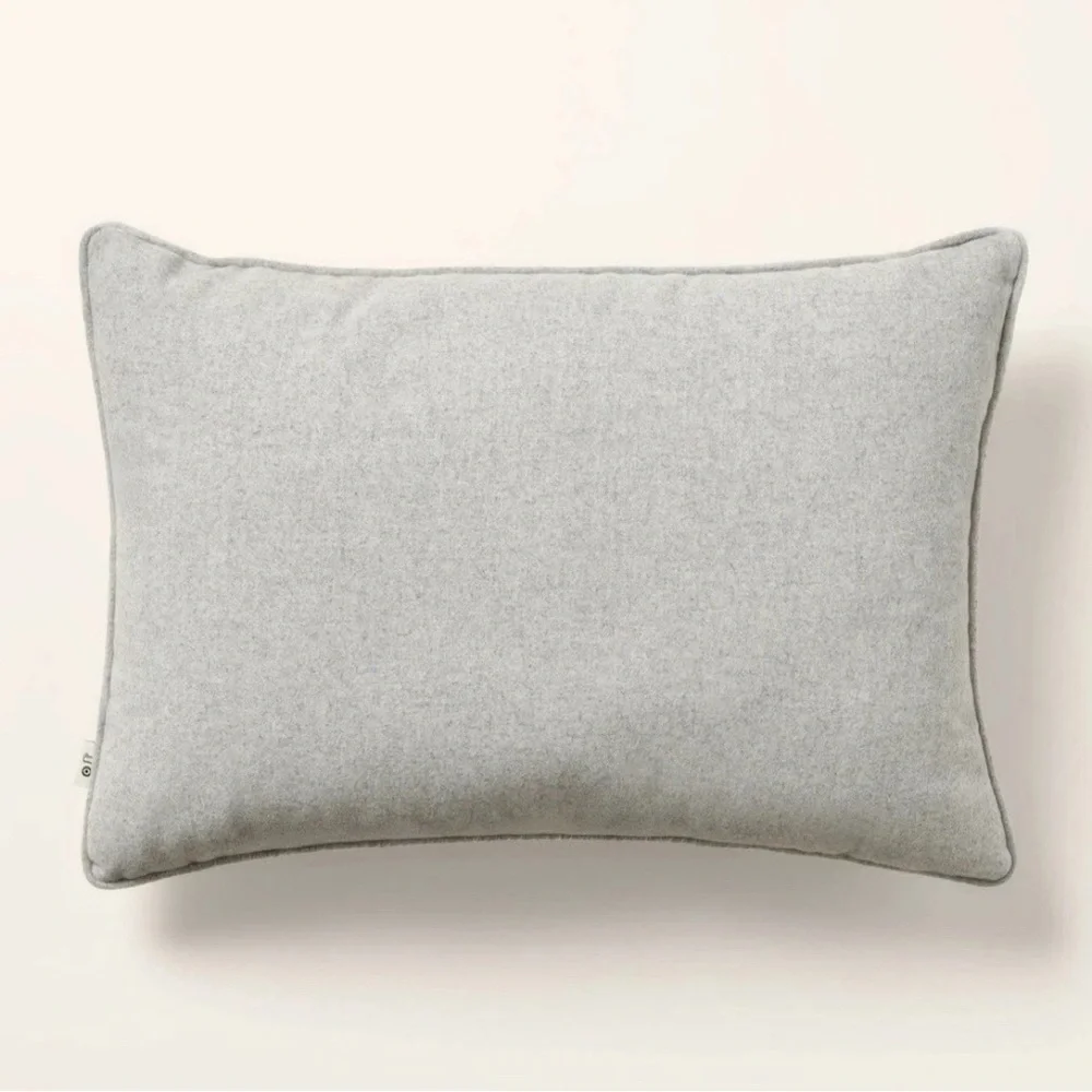 Woolrich × Target - Gray & White Embroidered Logo Lumbar Toss Pillow Ltd Edition